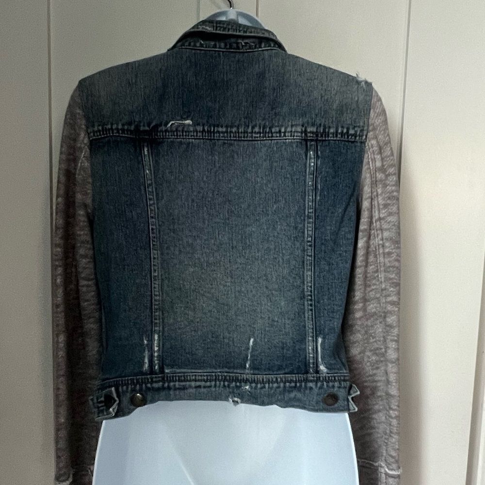 Free People Sweatshirt Knit Jean Distressed Streetwear  Fall Jacket Size S - Picture 2 of 10